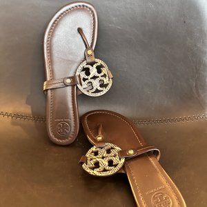 Brown Snake Skin Tory Burch Miller Sandal Size 8